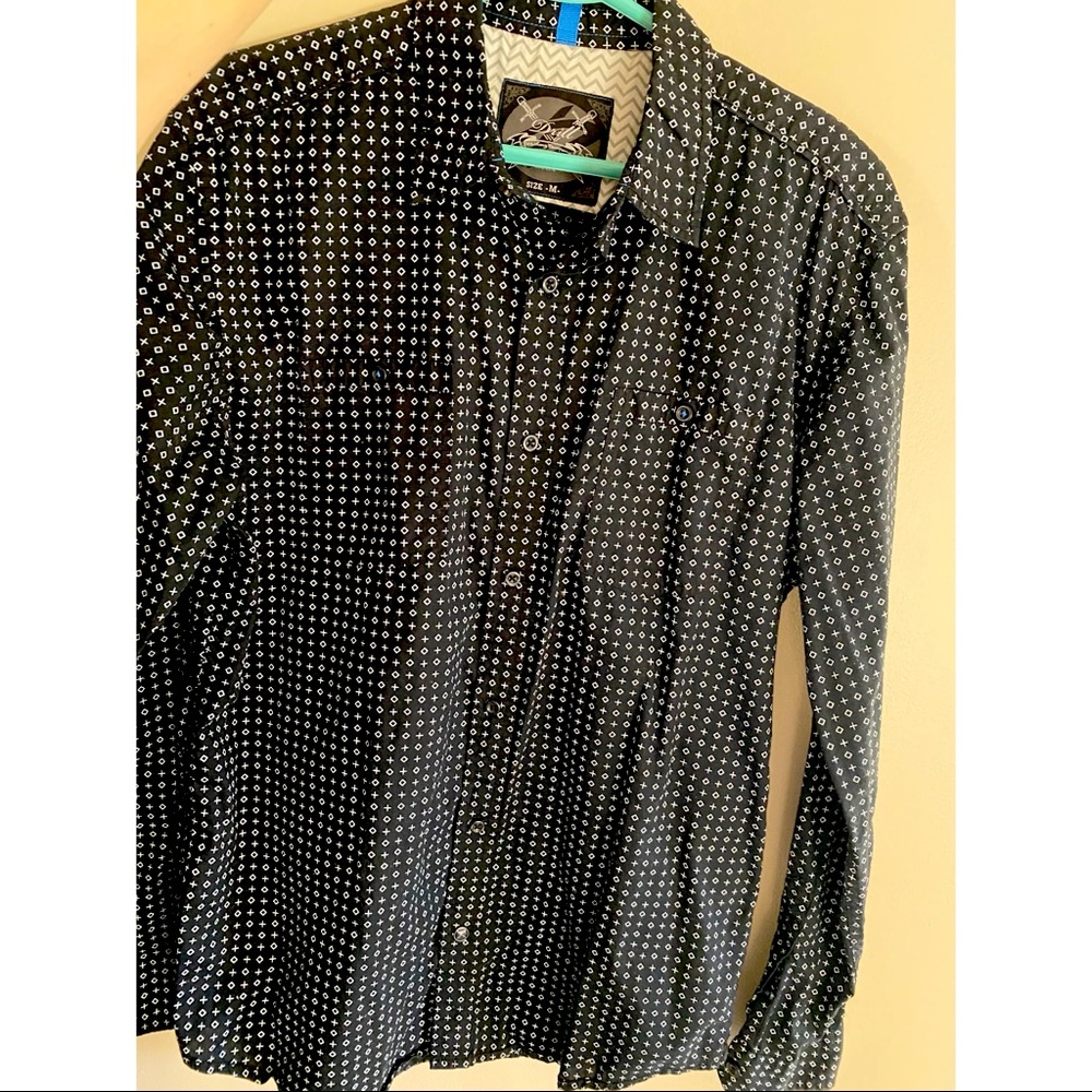 Geometric Print Men’s long sleeve button up